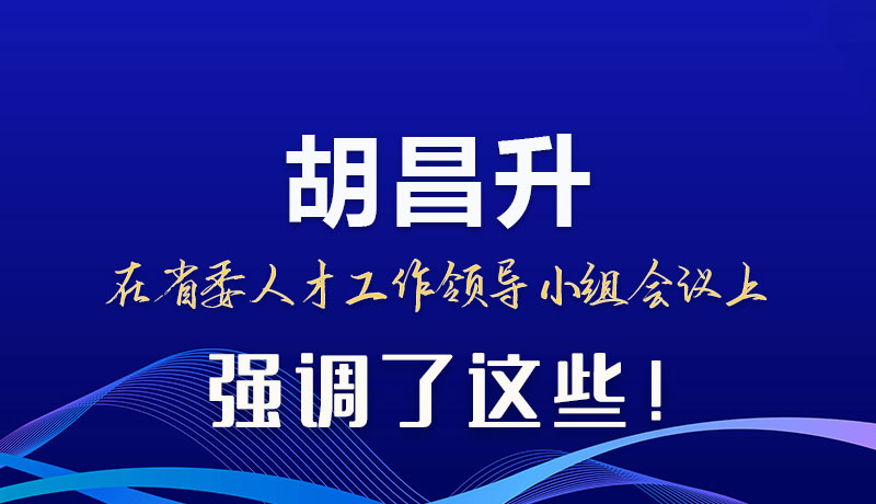 圖解|胡昌升在省委人才工作領(lǐng)導(dǎo)小組會(huì)議上強(qiáng)調(diào)了這些！